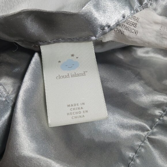 Cloud Island Baby Lovey Gray Elephant Plush Satin-Lined G/W Striped Blanket 14" - Picture 10 of 13